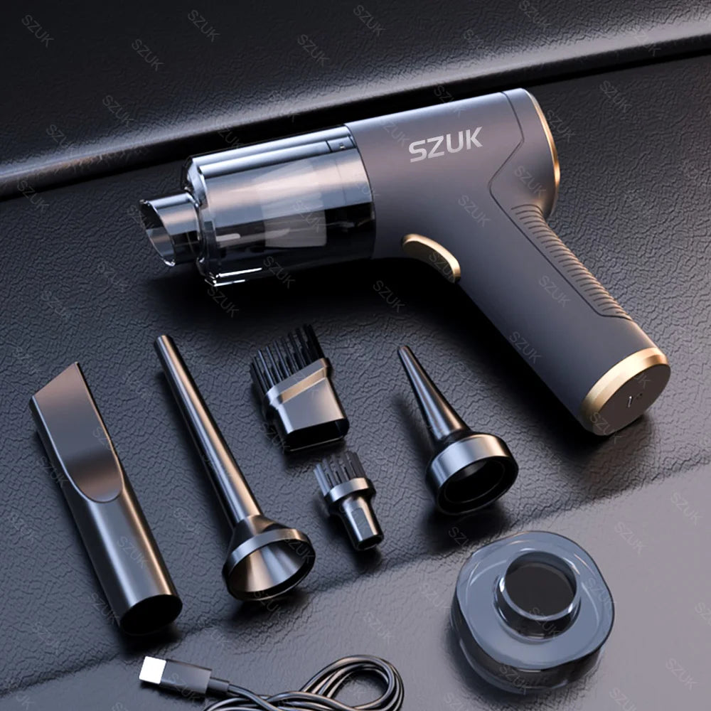 SZUK 98000PA Mini Car Vacuum Cleaner Powerful Cleaning Machine Strong Suction Handheld for Car Home Portable Wireless Cleaner