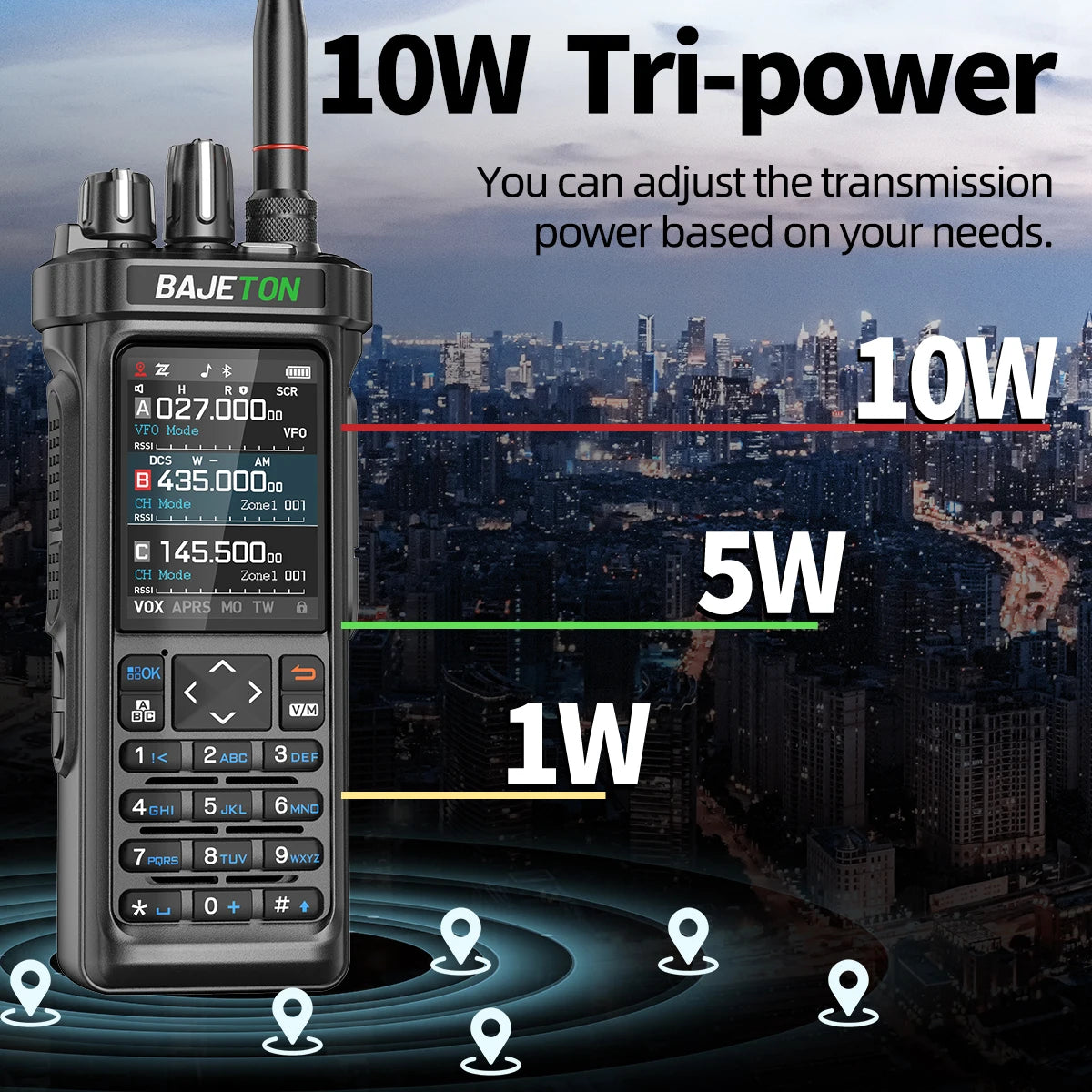 BAJETON BJ-9000 GPS APRS Walkie Talkie 10W CB 27Mhz CB/SSB/HF Bluetooth Programming NOAA ShortWave For RT-950PRO RT-950 Radio