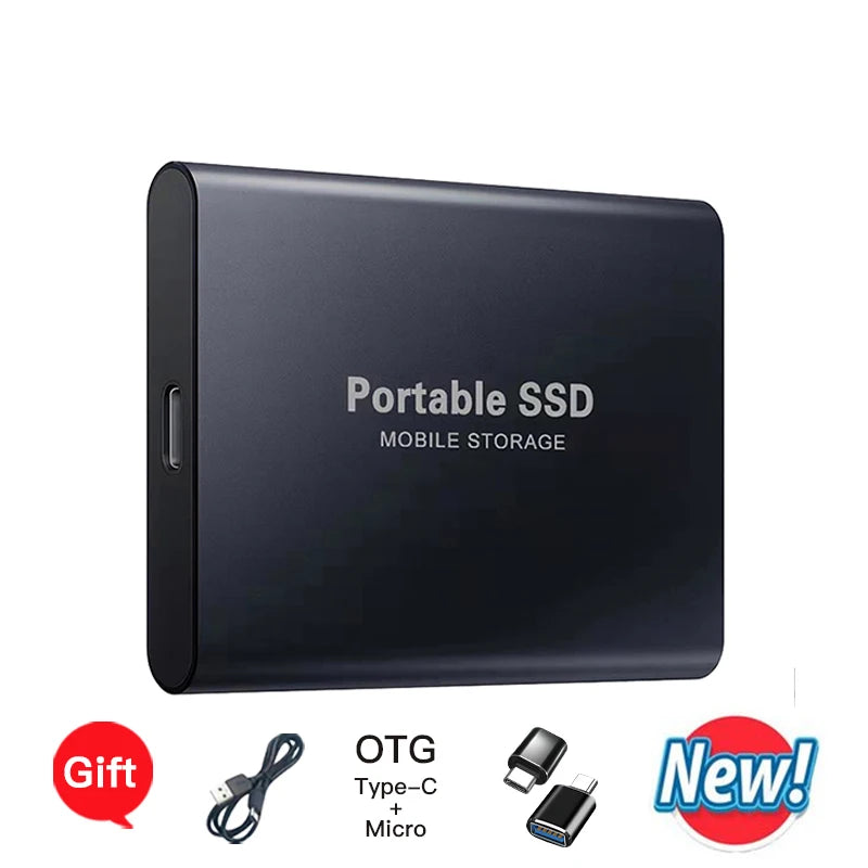 Original External SSD 2TB Portable Hard Drive 4TB USB3.1 High-Speed Mobile Solid Disk 64TB 128TB for Laptops/PC/MAC/Phone