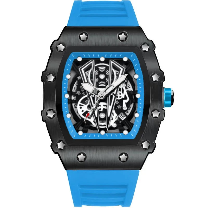 Luxury Quartz Men’s Wristwatch Male Watch for Man Watches Non-Mechanical Trend Automatic Calendar Hollow Dial Waterproof Clock