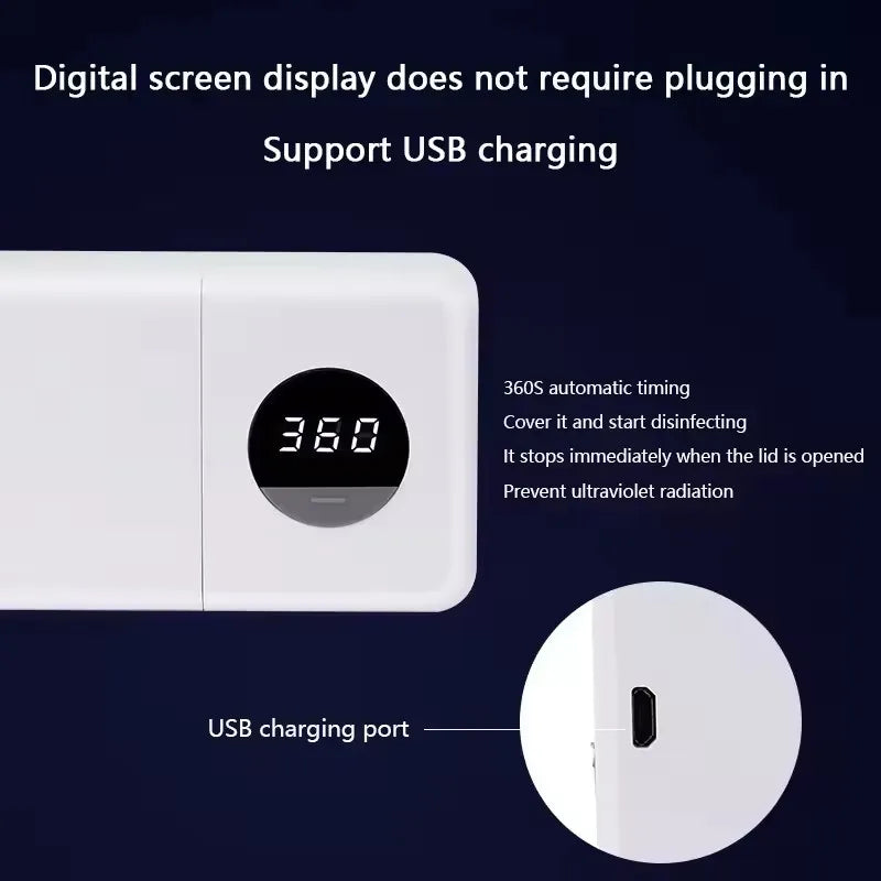 UV Toothbrush Holder Rechargeable Fast Drying Toothbrush Sterilizer With LED Display Wall-mounted Automatic Toothbrush Holders