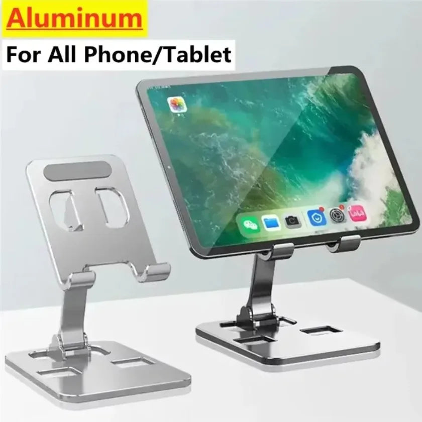 Xikcu Foldable Desk Phone Holder Mount Stand For iPhone 12-16 Universal Mobile Phone Holder Tablet Desktop Aluminum Alloy Holder