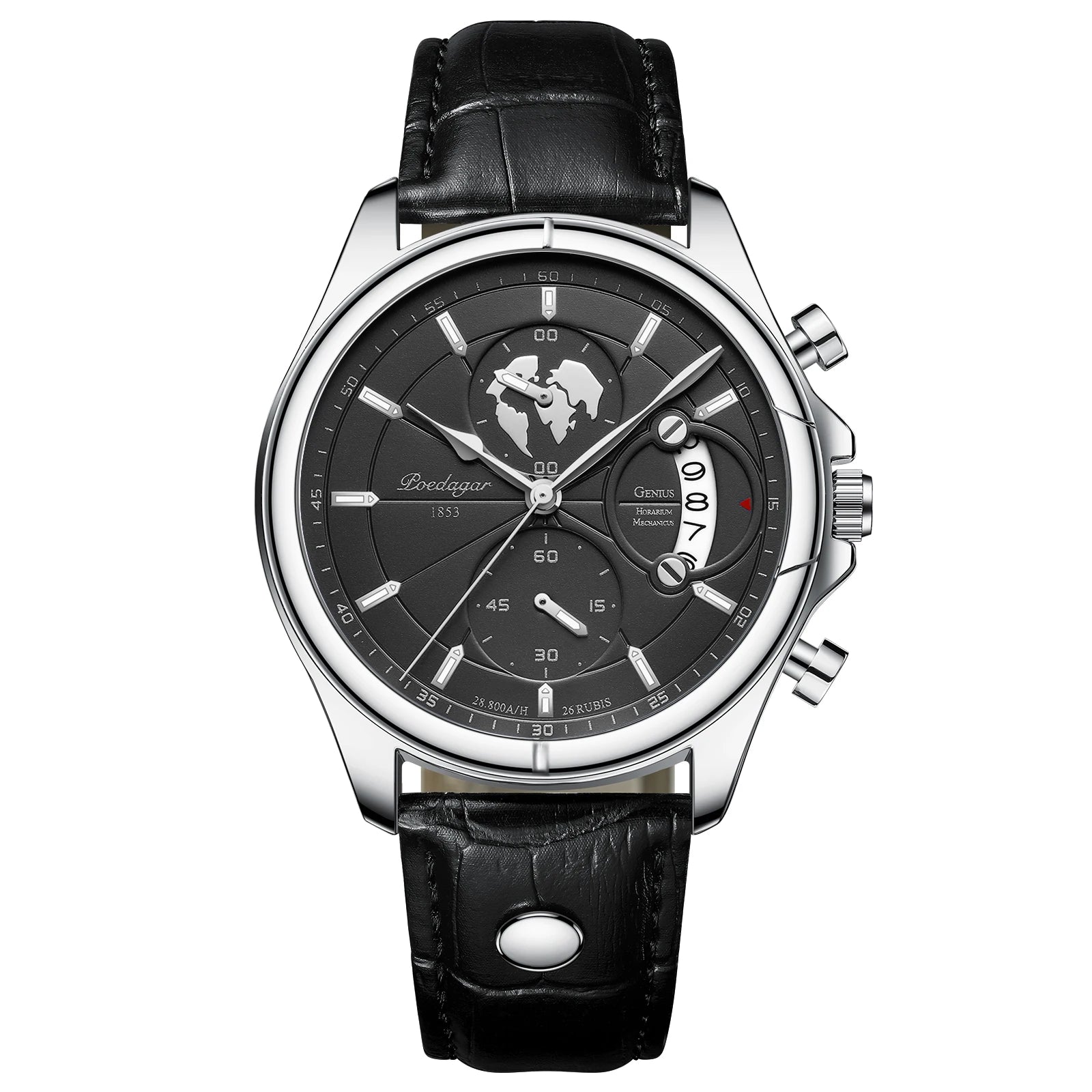 POEDAGAR Luxury Man Wristwatch Chronograph Date Waterproof Leather Men Watch Casual Quartz Men's Watches Sports Male Clock Reloj
