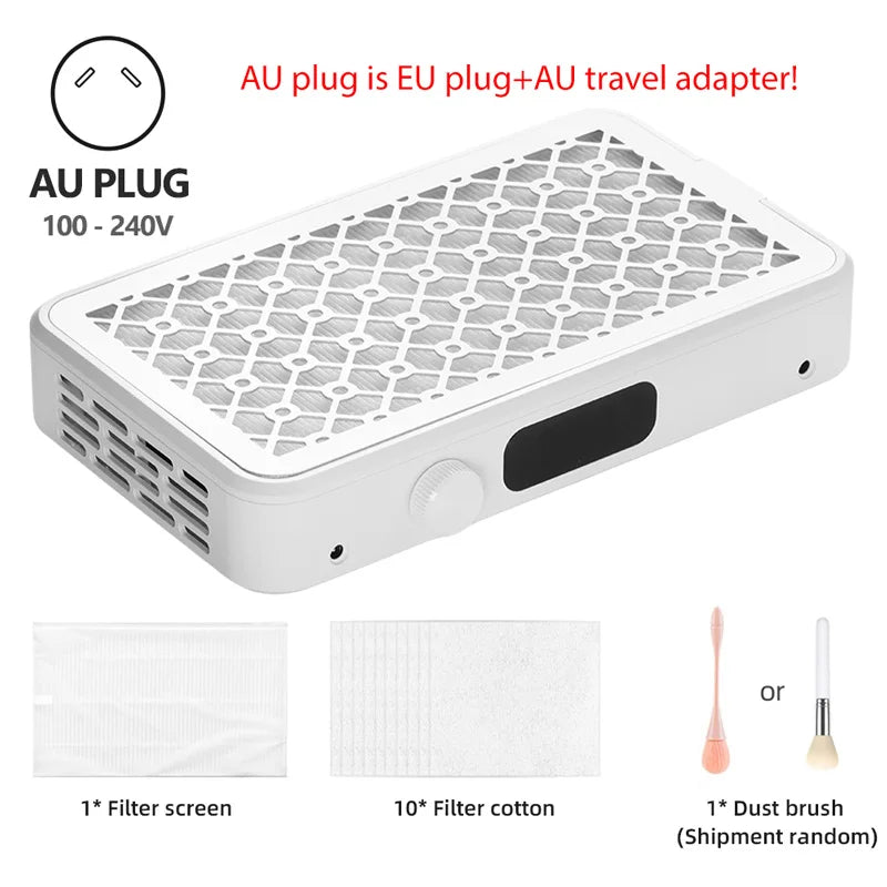 Professional Turbo Vacuum Cleaner Brushless Nail Dust Collector Two Hands Strong Suction Nail Dust Extractor with Double Fans