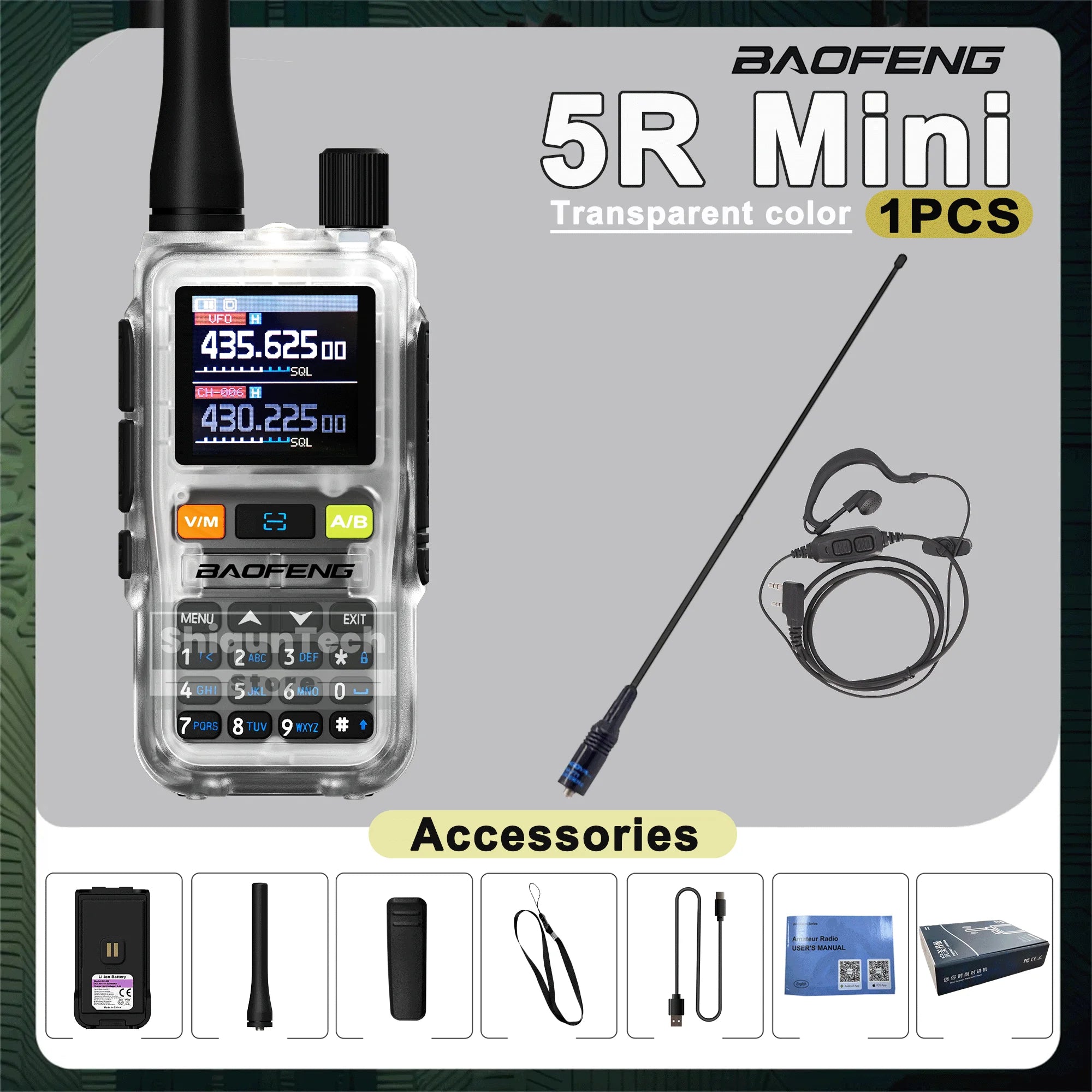 Baofeng UV 5R Mini Walkie Talkie Air Band UHF/VHF Dual Watch Dual PTT Bluetooth Programming Type-C Camping Ham Radio Upgrade 5R
