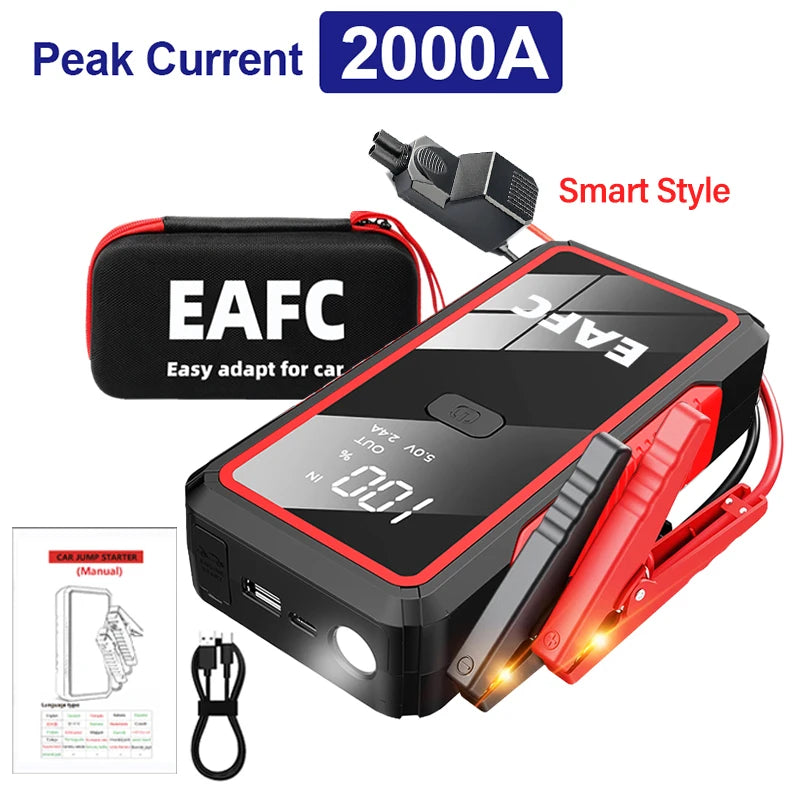 Car Jump Starter 2000A/1200A/600A Car Battery Starter Portable Power Bank Charger 12V Auto Emergency Starting Device Booster