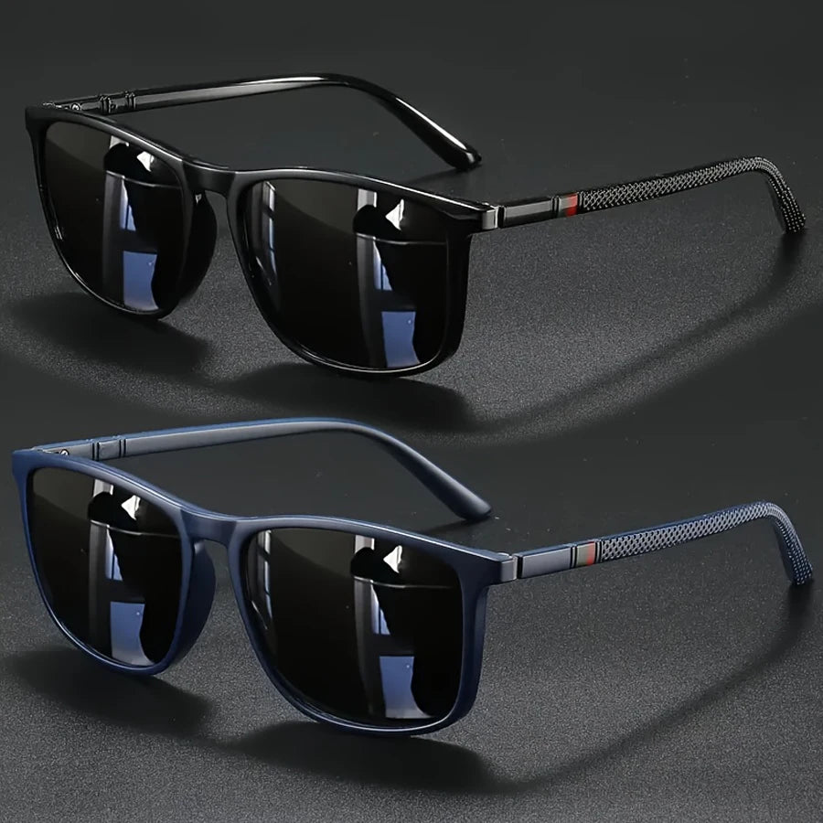 2pcs Luxury Square Vintage Polarized Cycling Sunglasses Men Women Fashion Travel Driving Fishing Sun Glasses Male Eyewear UV400