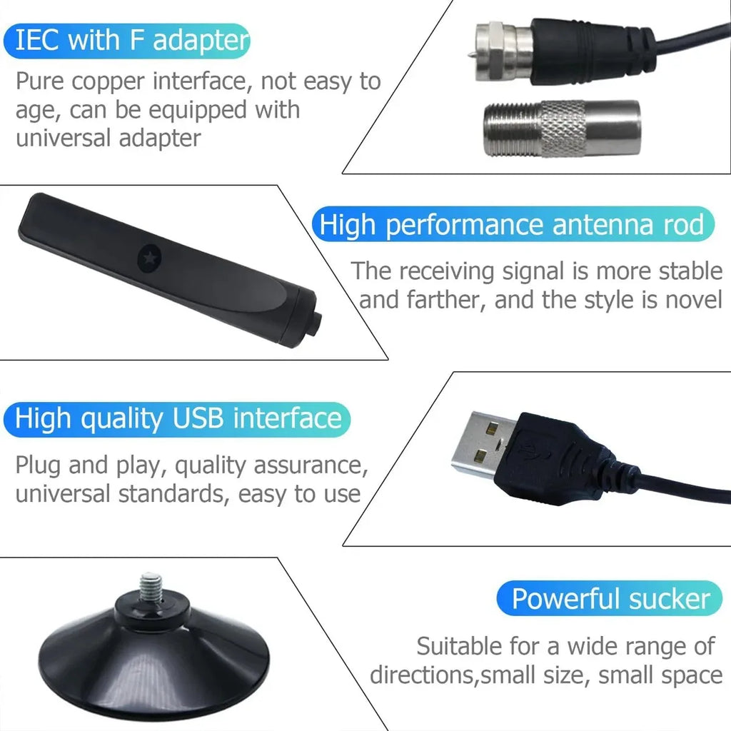 New Digital Tv Antenna Receiver Indoor and Outdoor High-Definition Digital Terrestrial Wave Hdtv Tv Antenna Supports Multiple Co