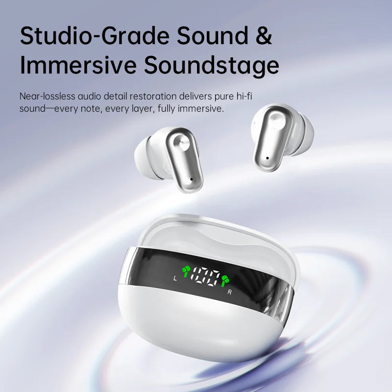 MINI550-Wireless headphones, high-fidelity stereo headphones,with noise cancellation feature and LED display,mini headphones