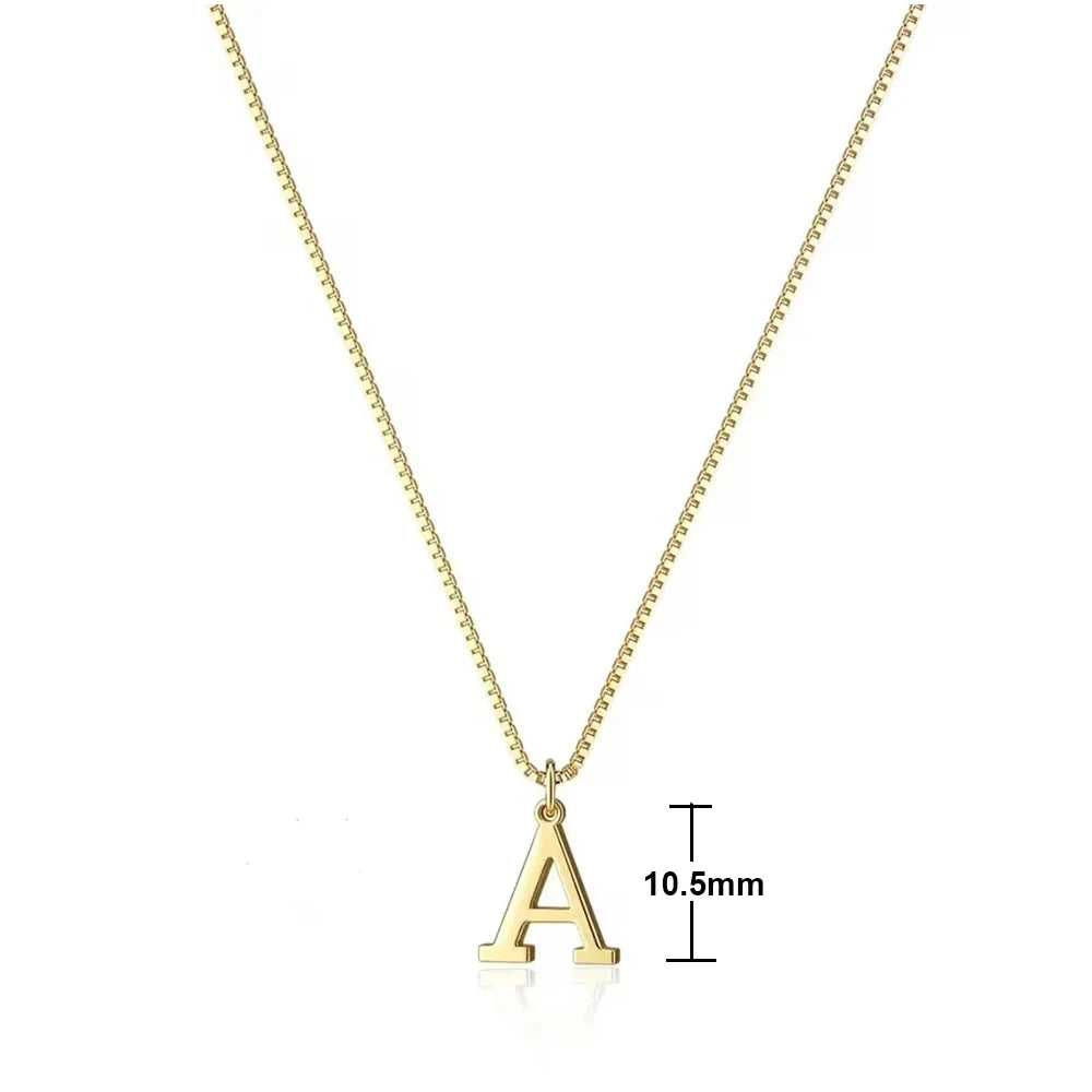 Cazador A-Z Initial Letter Women Necklace Stainless Steel Thin Box Chain Alphabet Pendant Jewelry Birthday Gift 2026 Trend New