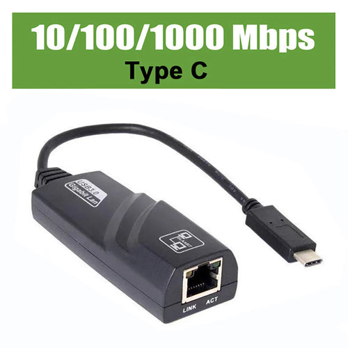 10/100/1000Mbps USB 3.0 Wired USB TypeC To Rj45 Lan Ethernet Adapter Network Card for PC Macbook Windows Laptop