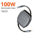 Toocki PD100W USB-C Cable Magnetic Slot Design 7 Adjustable Length 1M Retractable USB C to Type C Cable for iPhone 16 15 AirPods