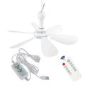 USB Fan Silent 6-blade Ceiling Fan 4-speed Hanging Fan for Camping Bed Camping Outdoor Hanging Camper Tents