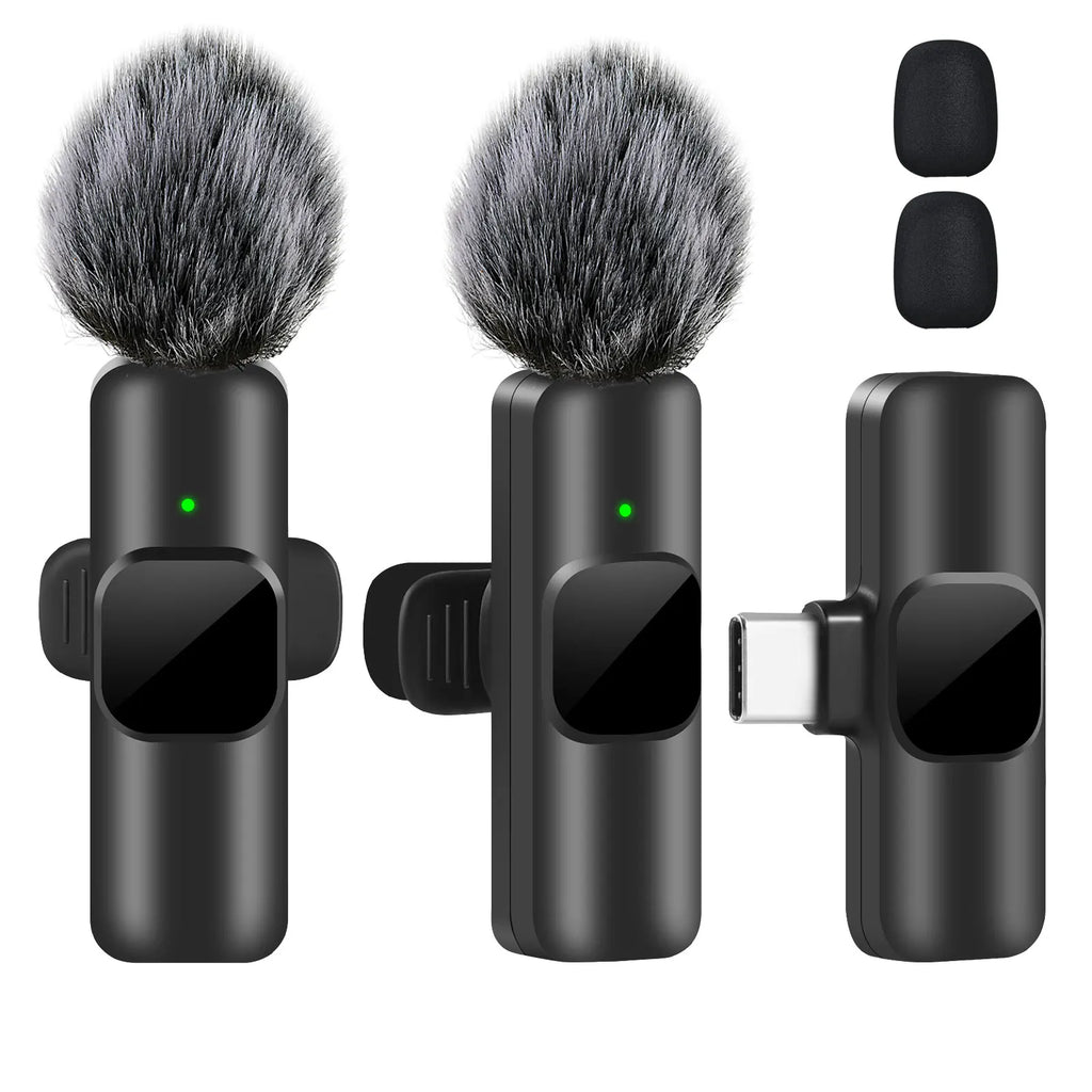 K60 Wireless Lavalier Microphone Mini Audio Video Recording Mic For iPhone Android Laptop Live Gaming Mobile Phone Microphone
