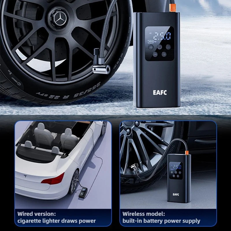 Wireless Car Air Pump 150PSI Electric Tire Inflator Portable Air Compressor for Motorcycle Bike Car Tires and Balls
