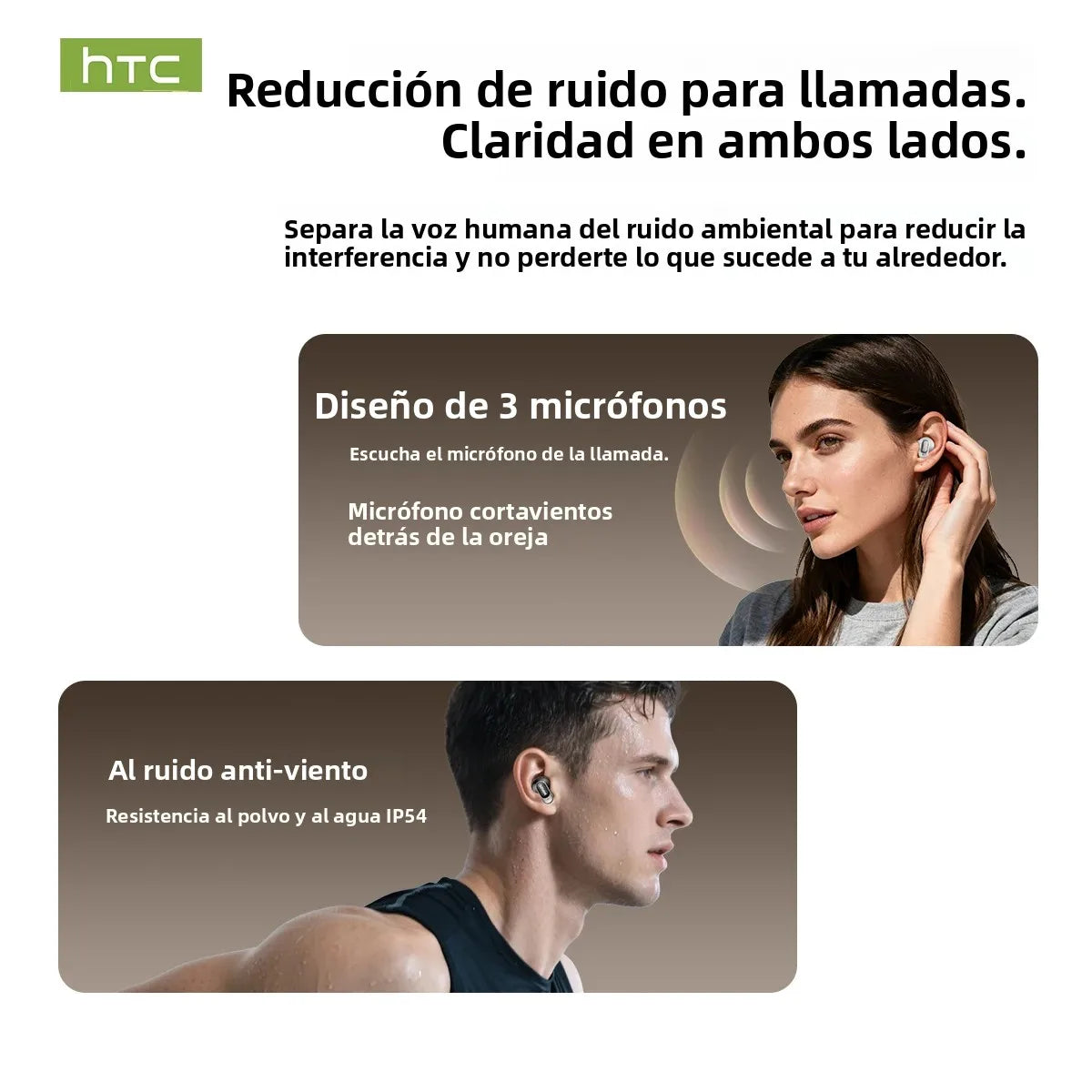 HTC NE79 TWS Wireless Bluetooth Earphones: AI Translator Earbuds Noise Cancellation Long Battery Life Premium Audio Headphones