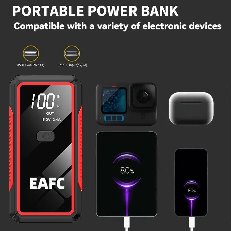 Car Jump Starter 2000A/1200A/600A Car Battery Starter Portable Power Bank Charger 12V Auto Emergency Starting Device Booster