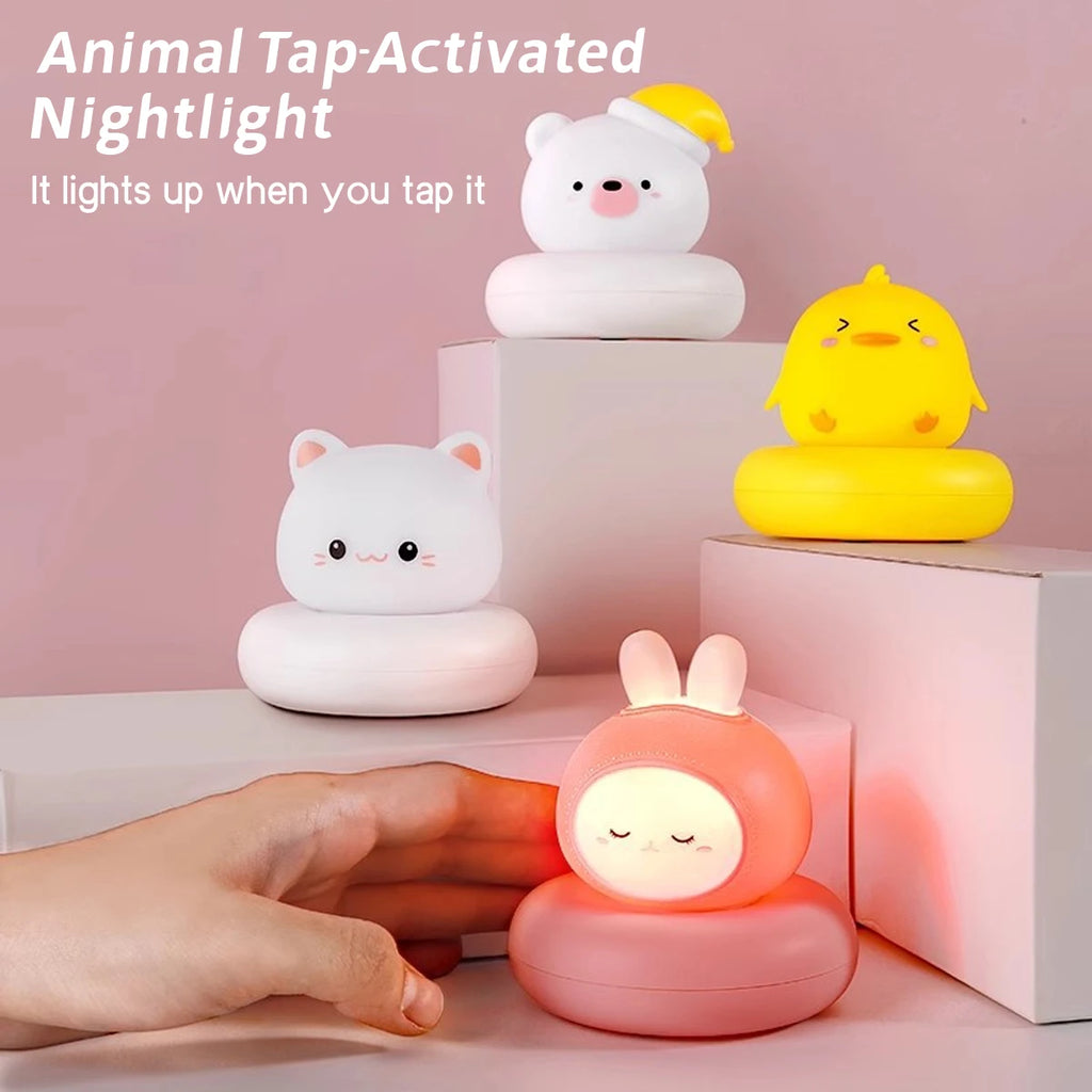 Cute Cartoon LED Night Light with Multi Level Dimming Touch Control Baby Bedside Lamp Essential for Nursery Room Decoration