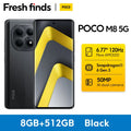 【World Premiere】POCO M8 5G Cellphone Global Version Snapdragon® 6 Gen 3 50MP Camera 6.77" 120Hz AMOLED display 5520mAh 45W NFC