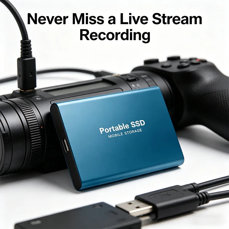 High-Speed Portable Hard Drive 1TB External SSD 2TB Hard Disk Fast-Write Storage 4TB for Design Laptop/iPad