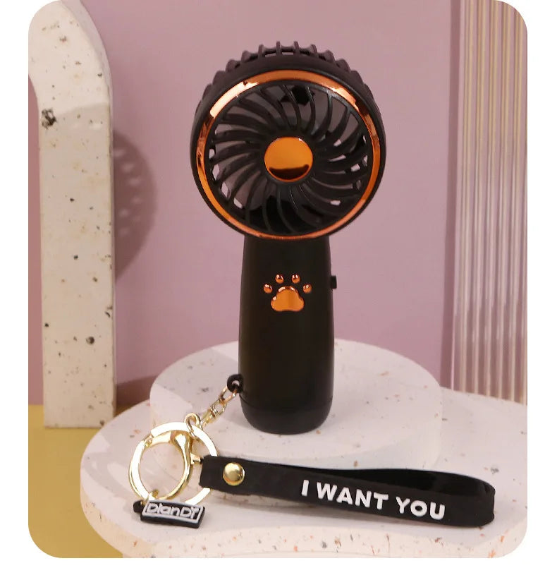 2025 Summer New Mini Mini Fan Cute Cartoon Portable Charging USB Handheld Fan Student Outdoor Fan  bladeless fan ceiling fan