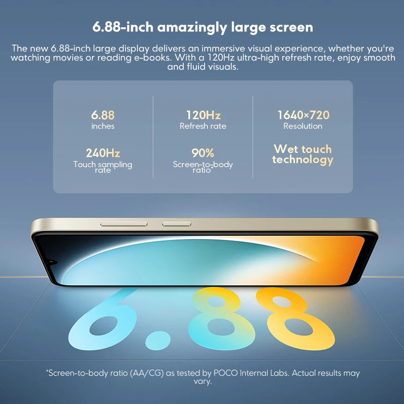 Global Version POCO C71 Smartphone UNISOC T7250 Processor Immersive 6.88" Display 32MP Al Dual Camera 15W Charging 5200mAh