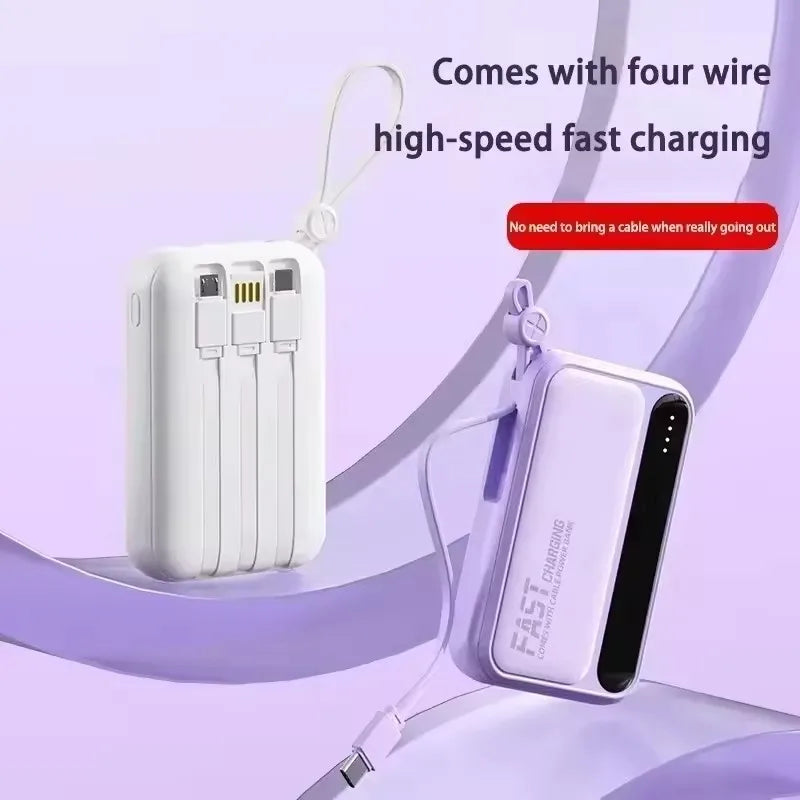 50000mAh 120W Portable Power Bank Large Capacity 4 in1 Cable Intelligent Digital Display Light Fast Charging Mobile Power Supply