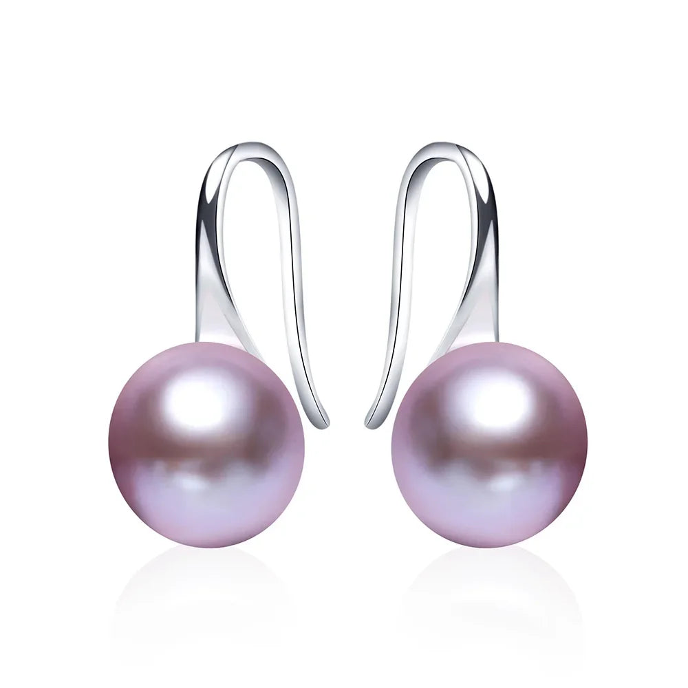 2026 New Hot selling stud earrings for women white black real Natural pearl jewelry 925sterling silver accessories gift with box