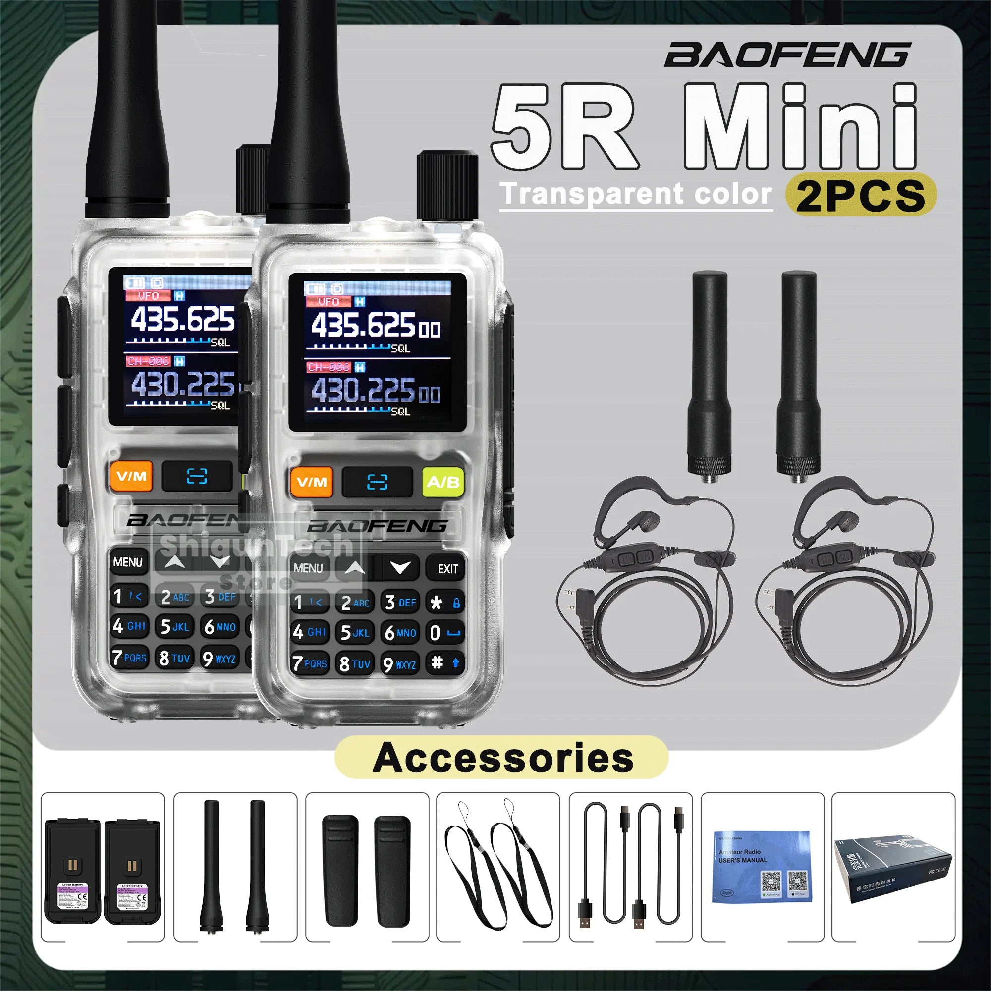 Baofeng UV 5R Mini Walkie Talkie Air Band UHF/VHF Dual Watch Dual PTT Bluetooth Programming Type-C Camping Ham Radio Upgrade 5R