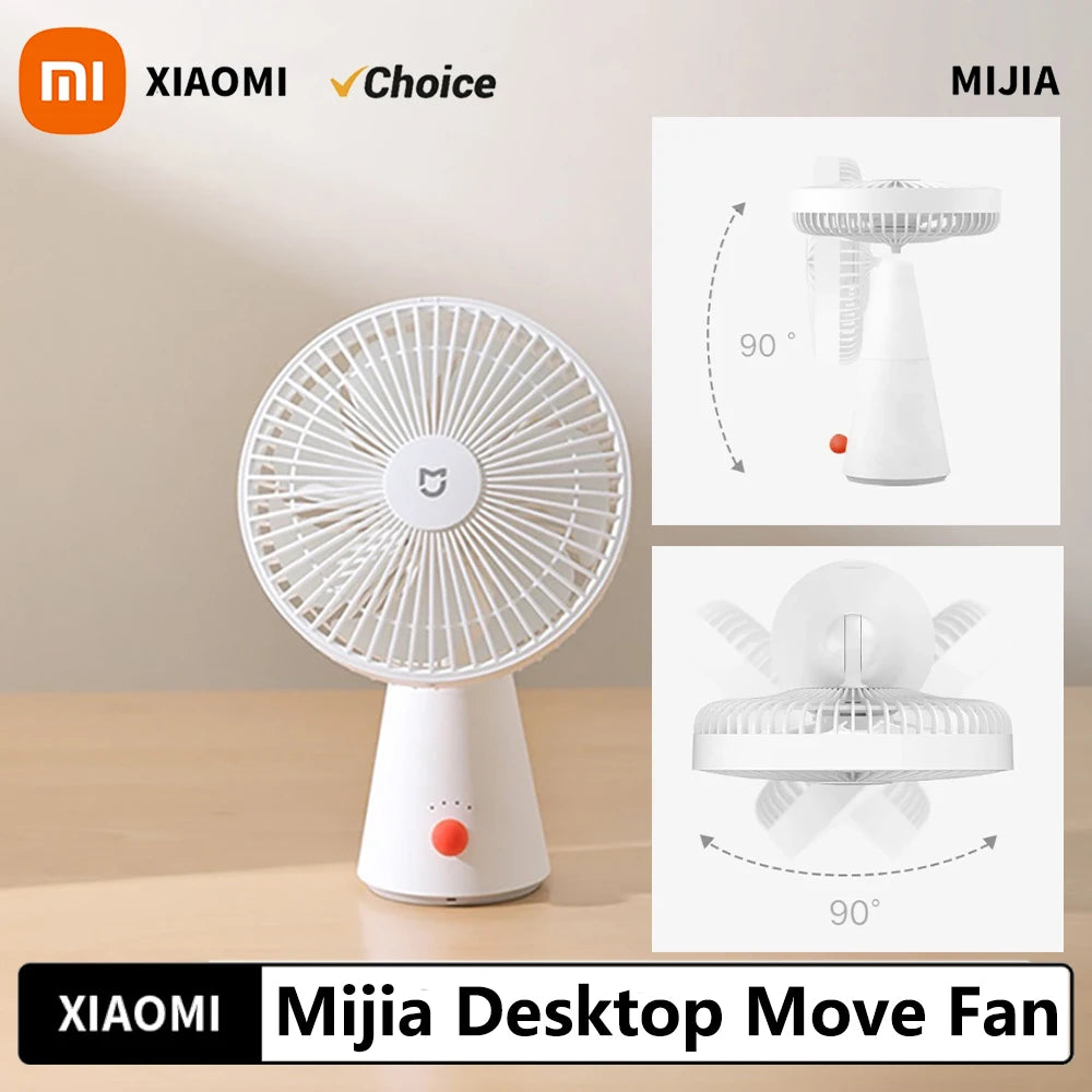 Xiaomi Mijia Desktop Move Fan Type-C Charging 4000 mAh Ultra-long Battery Life Mini Low Noise Desktop Handheld Dual Use Summer