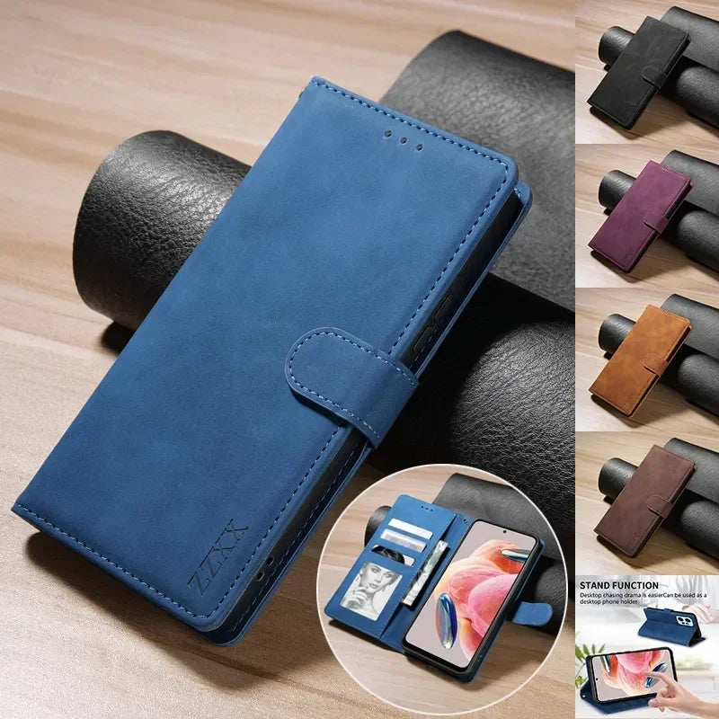 Wallet With Card Slot Support Magnetic Flip Leather Case For Xiaomi Redmi Note 14 Pro+ 14S 13 Pro 12S 12 11S 10 9 Pro 8 7 Cover