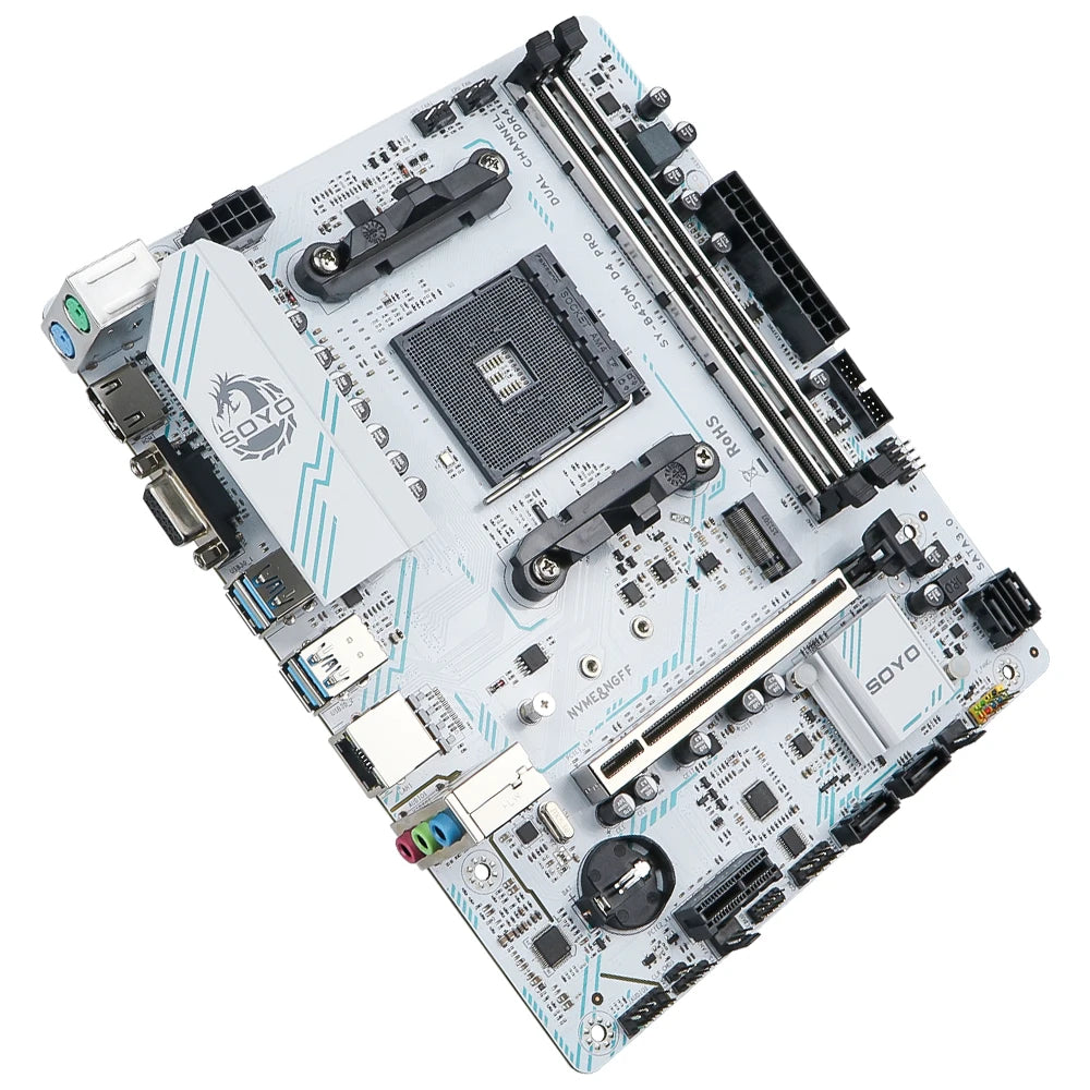 SOYO AMD B450M Game Motherboard DDR4 Memory AM4 Ryzen M.2 NVME Desktop Computer components CPU PCIE3.0X16 SATA3.0 8PIN HDMI VGA