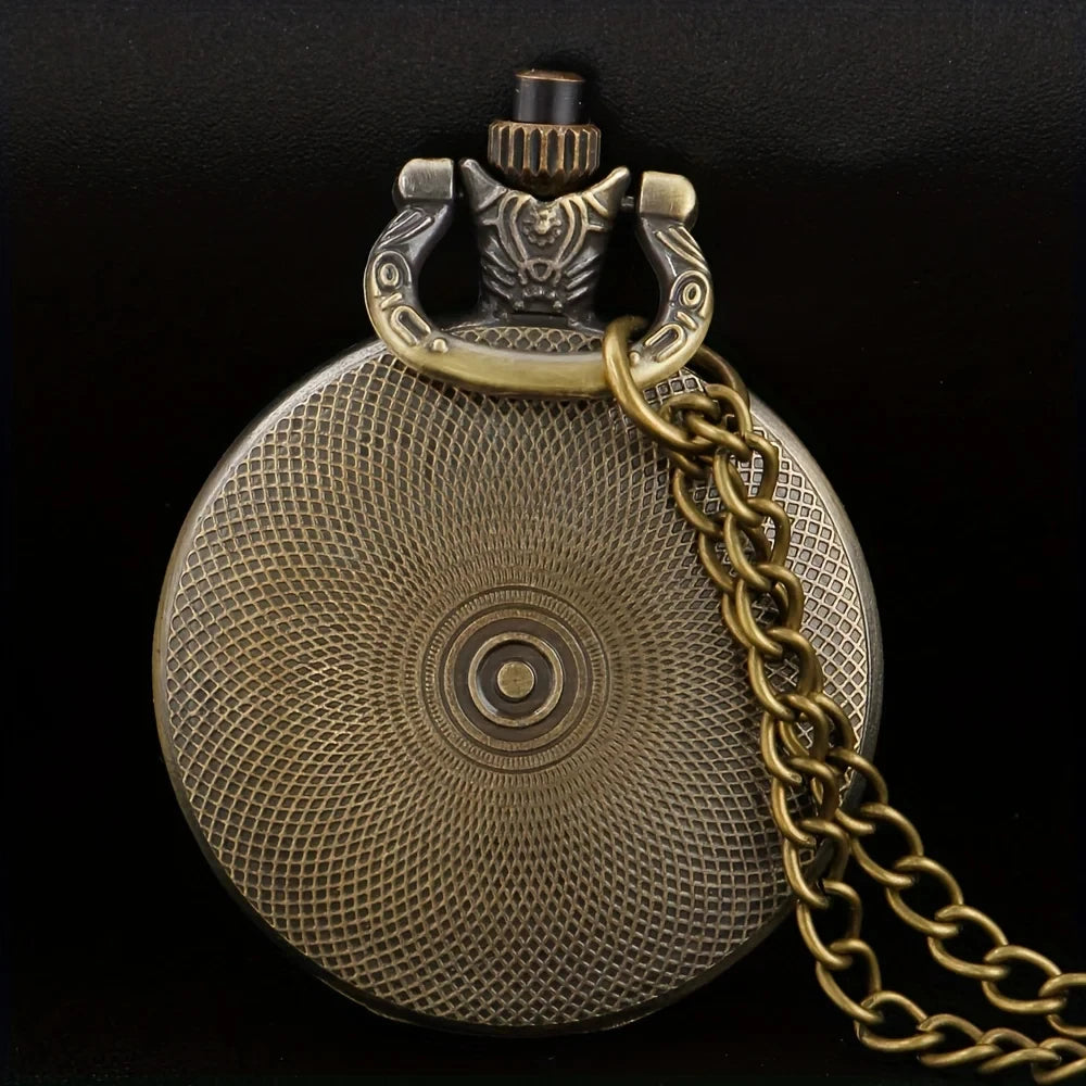 Exquisite Vintage Motorbike Pocket Watch Creative Clock With Necklace Chain Retro Bronze Cowboy Masculino Relogio Best Gift