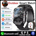 1400mAh Big Battery Smart Watch Men Outdoor GPS Flashlight 10ATM Waterproof Bluetooth Call AMOLED HD Sports Smartwatch AT-1282
