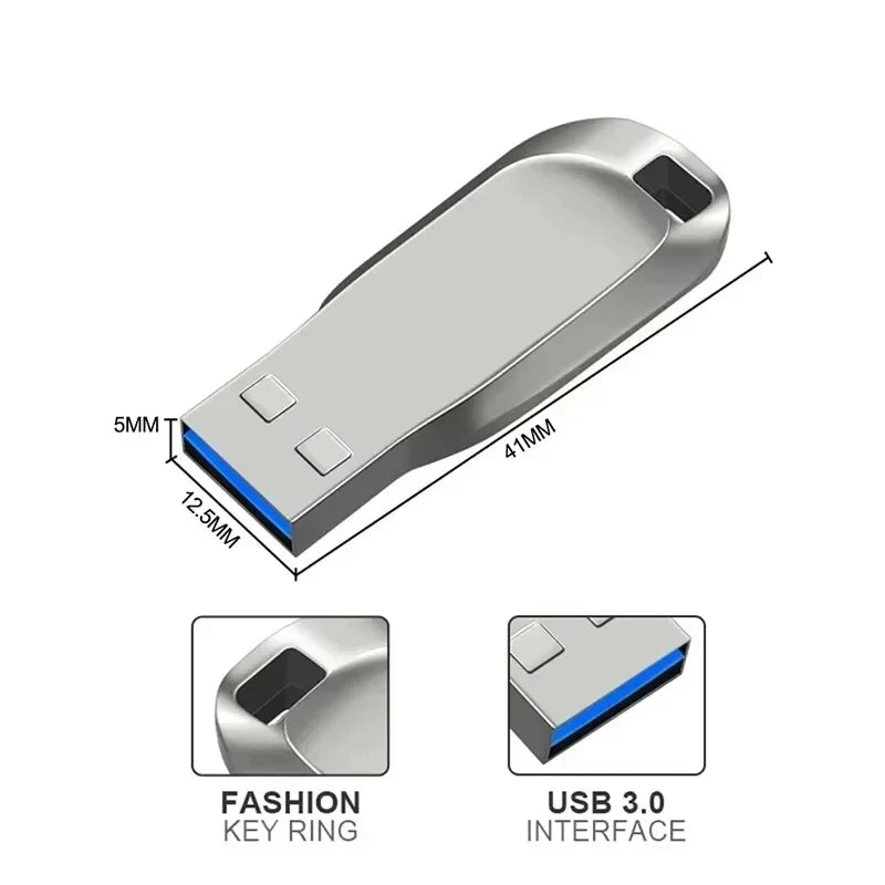 Flash Drive 2TB USB 3.0 Mini High Speed Metal Pendrive 1TB 512GB Stick Portable Drive Waterproof Memoria Storage U Disk 2026