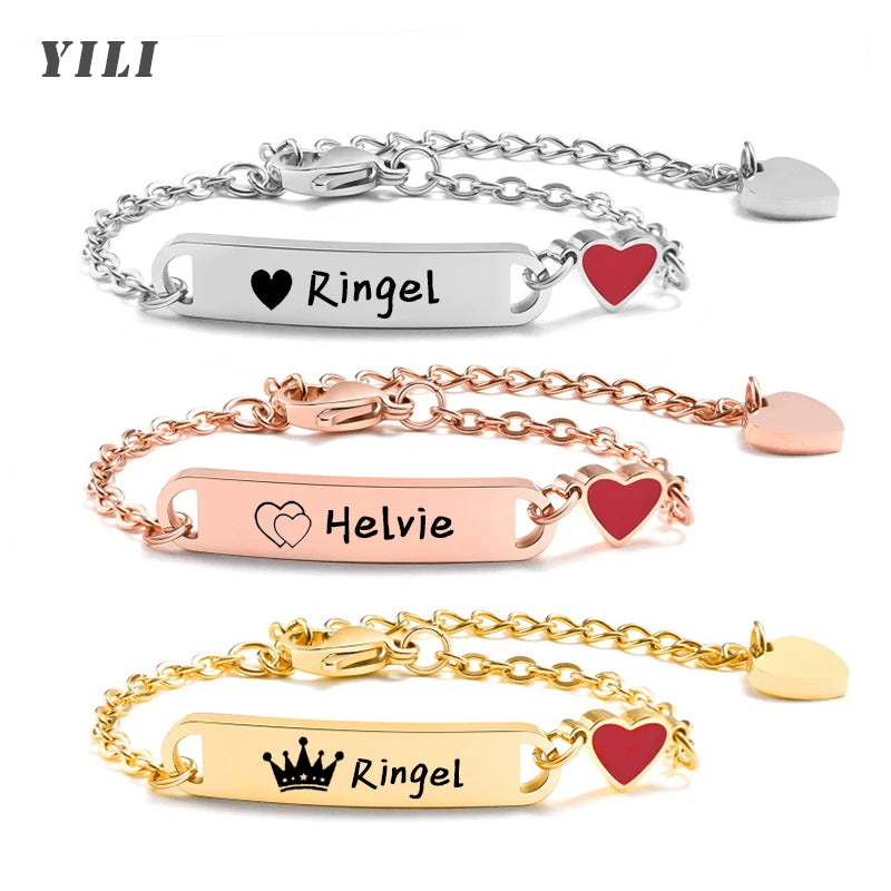 Personalized Baby Name Bracelet 14K Gold Plated Customized ID Bracelets for Girls Boys Custom Text Bracelet New Born Gift