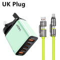 4-in-1 Type C Cable USB C PD Fast Charger 5 Ports Quick Charge Phone Adapter For iPhone Samsung Xiaomi Huawei OPPO Wall Charger