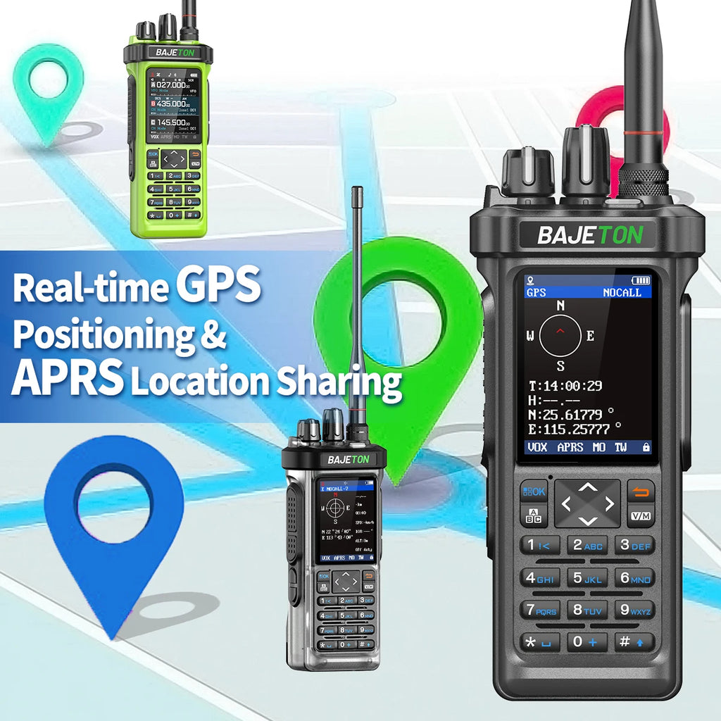 BAJETON BJ-9000 GPS APRS Walkie Talkie 10W CB 27Mhz CB/SSB/HF Bluetooth Programming NOAA ShortWave For RT-950PRO RT-950 Radio