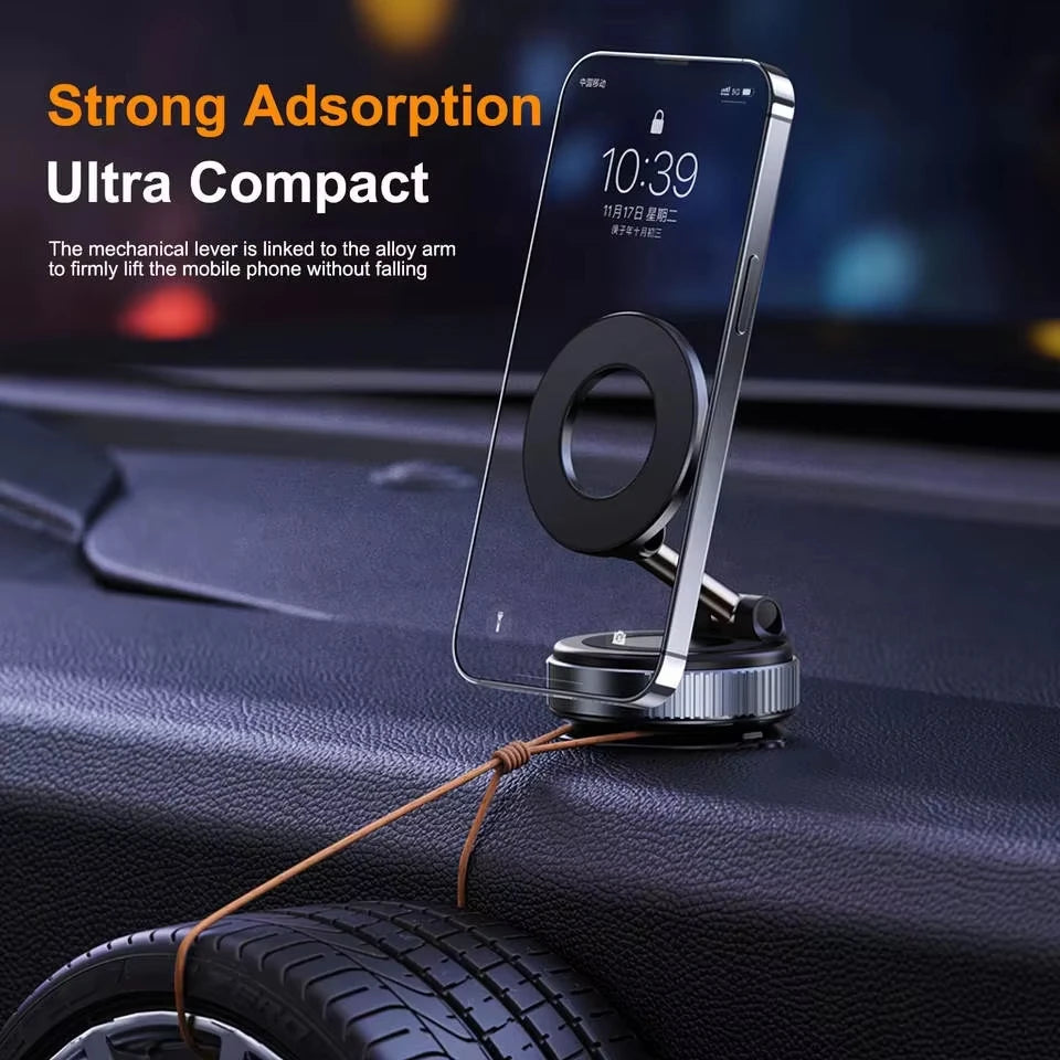 Vacuum Strong Magnetic Phone Holder Foldable Design 360° Adjustable Vacuum Car Mount For Cell Phone For phone Live Stream New
