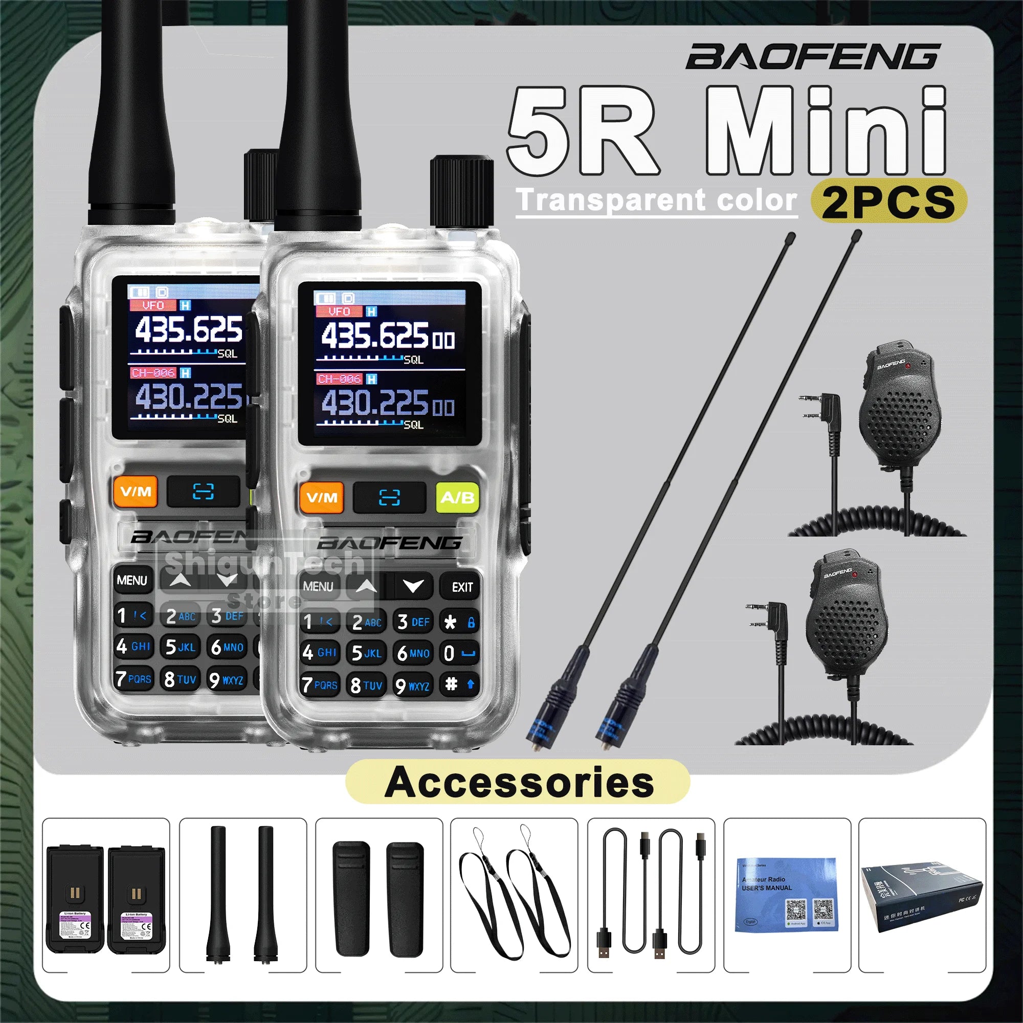 Baofeng UV 5R Mini Walkie Talkie Air Band UHF/VHF Dual Watch Dual PTT Bluetooth Programming Type-C Camping Ham Radio Upgrade 5R