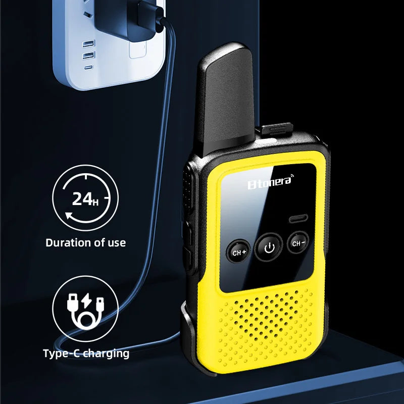 BTONERA BT300 MiniWalkie Talkie  Two-way Radio 2 PCS Kids Walkie-talkie PMR/FRS Communication Radio Portable for Camping Toys