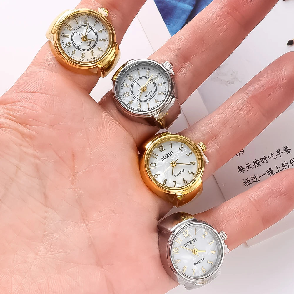 Fashion Rings Finger Watches Fashion Party Quartz Watches Unisex Couple Rings Jewelry Gift Real