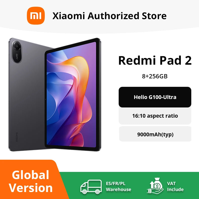 Global Version Xiaomi Redmi Pad 2 Wifi 11" 2.5K Crystal-clear Display MediaTek Helio G100-Ultra Mi Tablet  90Hz Display 9000mAh