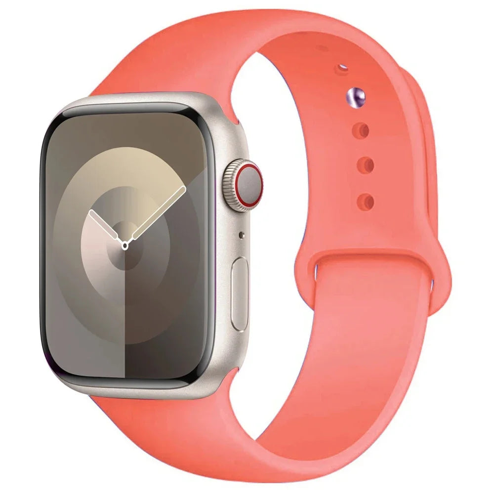 Silicone Band For Apple Watch strap 44mm 45mm 40mm 41mm 42-46mm 49mm sport bracelet iwatch series 11-10-9-8 7 6 5 4 SE-Ultra 2/3