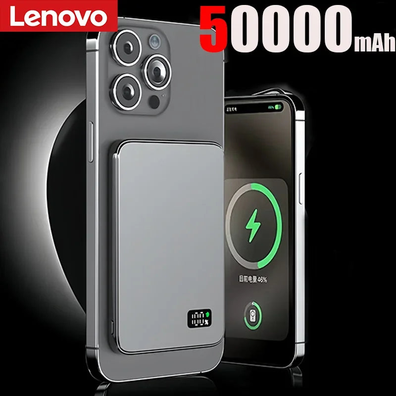 Lenovo Large Capacity Magnetic Power Bank  20W Wireless Fast Portable Charger for Magsafe Powerbank for iPhone Samsung 2026 New