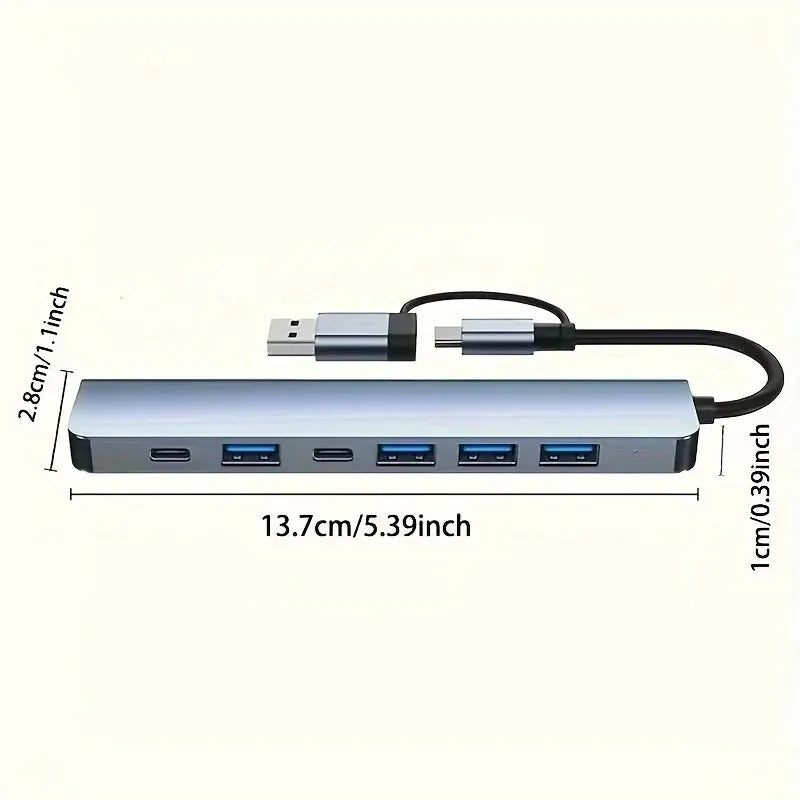 USB 3.0 Hub Type-C to 7 Port USB HUB USB3.0 Adapter Multi Splitter High Speed 5Gbps With USB C For Macbook PC Laptop Accessories