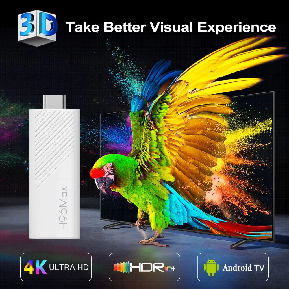 H96 Max H313 Android TV Stick Allwinner Quad Core 4K Wifi6 BT Voice Assistant Remote Game Media Player Smart TV Box