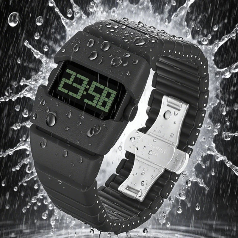SHIYUNME New Luxury Men's LED Electronic Watch Plastic Material Creative Design Unique Watch Man Casual Sports Waterproof Watch