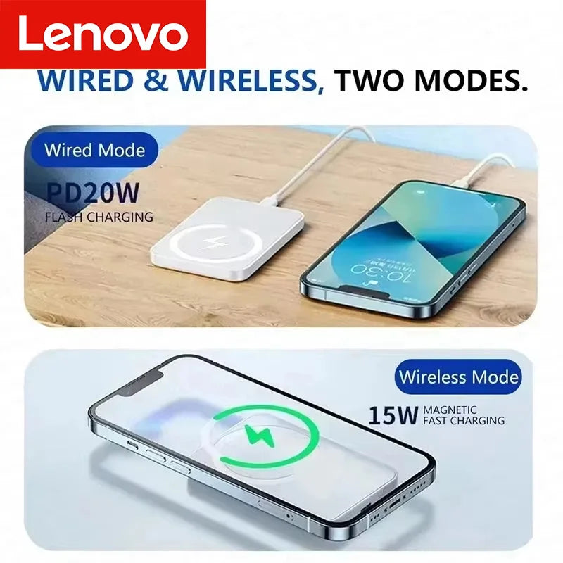 Lenovo Magnetic Power Bank For Magsafes 50000mAh Wireless PD 22.5W Fast Charger Powerbank External Battery For iPhone Samsung