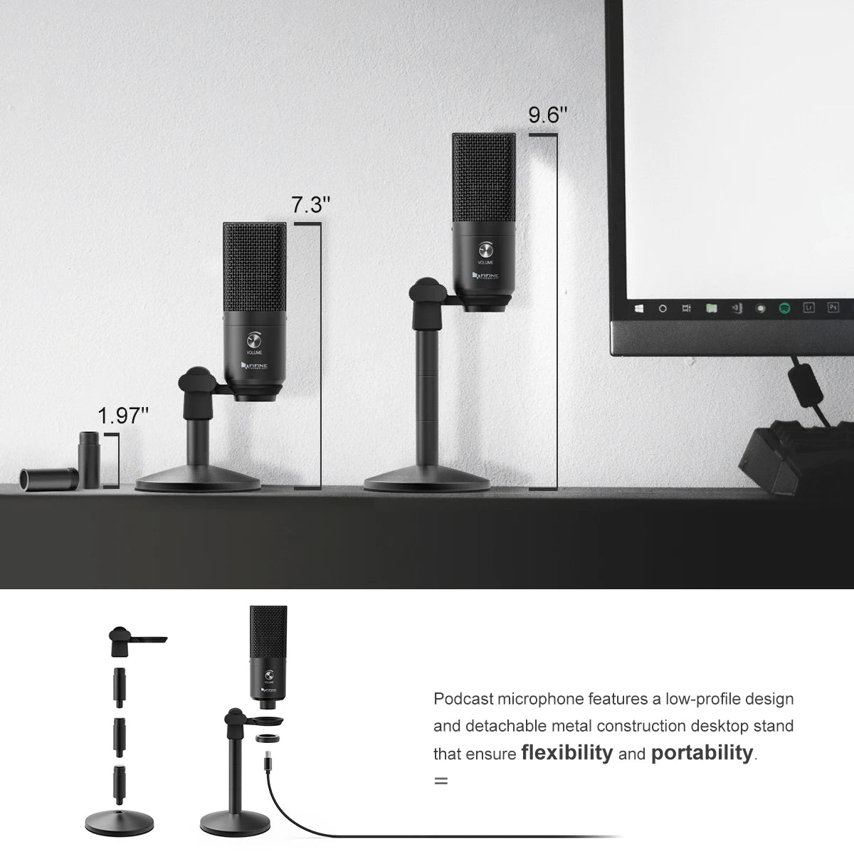FIFINE K670B USB Microphone with Gain Control for Multipurpose Recording & Podcast, Flash Sale with Limited Stock, Fast Shipping